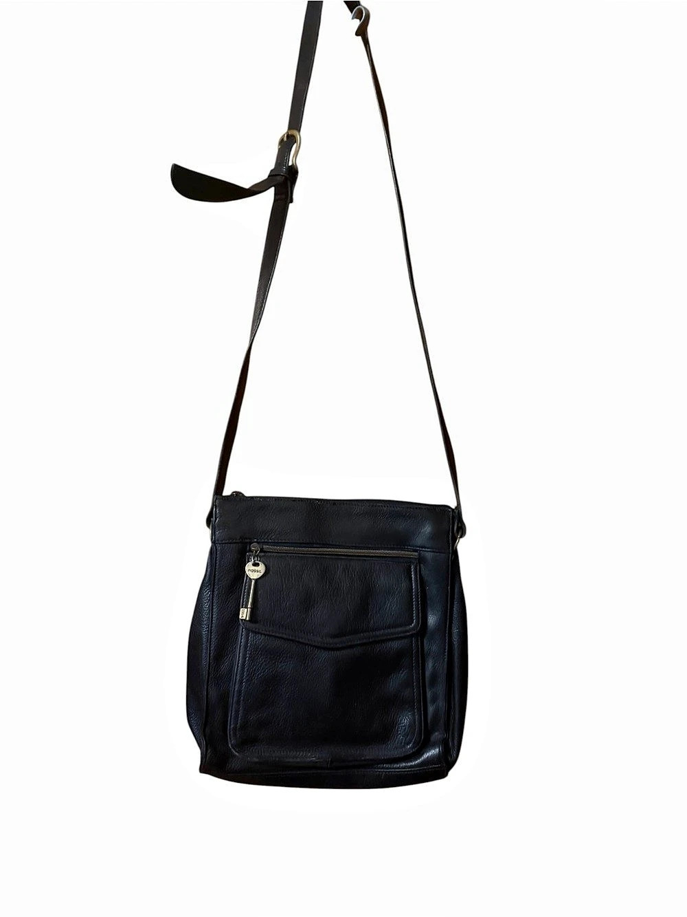 Fossil Vintage 1954 Classic Leather Crossbody Bag Black